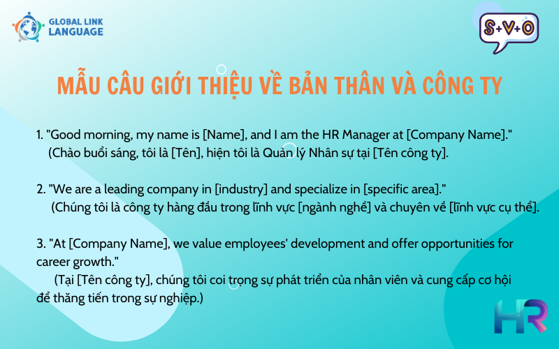 Mẫu câu giới thiệu về bản thân và công ty