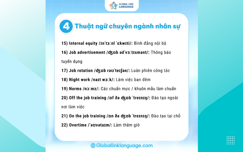 Thuật ngữ chuyên ngành nhân sự (8 từ)