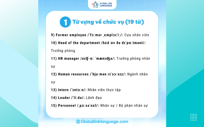 Từ vựng về chức vụ