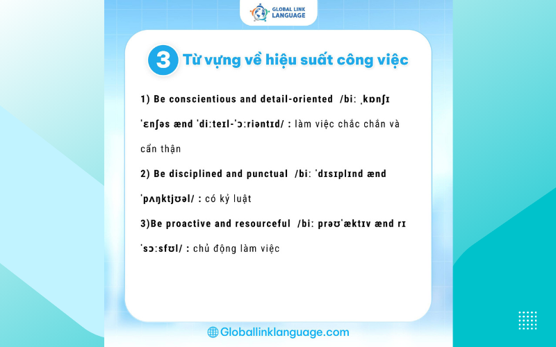 Từ vựng về hiệu suất công việc (3 từ)