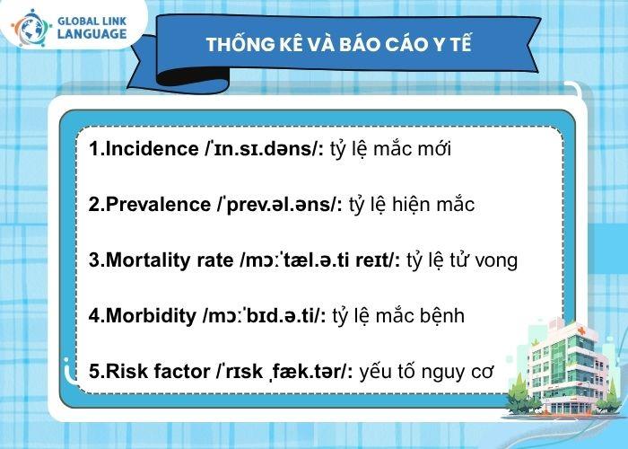 Tiếng Anh ngành Y - Từ vựng về thống kê và báo cáo y tế