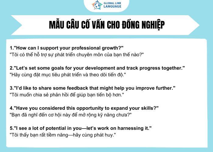 Tiếng Anh cho người đi làm cô vấn cho đồng nghiệp