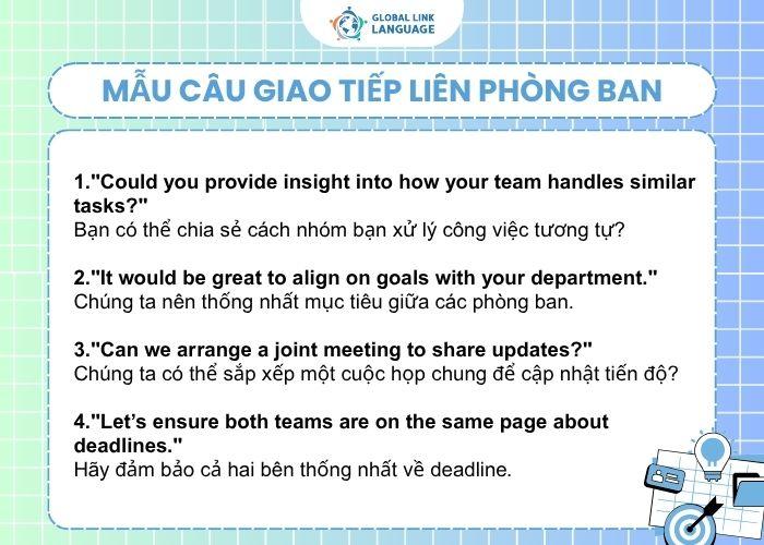 Tiếng Anh cho người đi làm giao tiếp liên phòng ban
