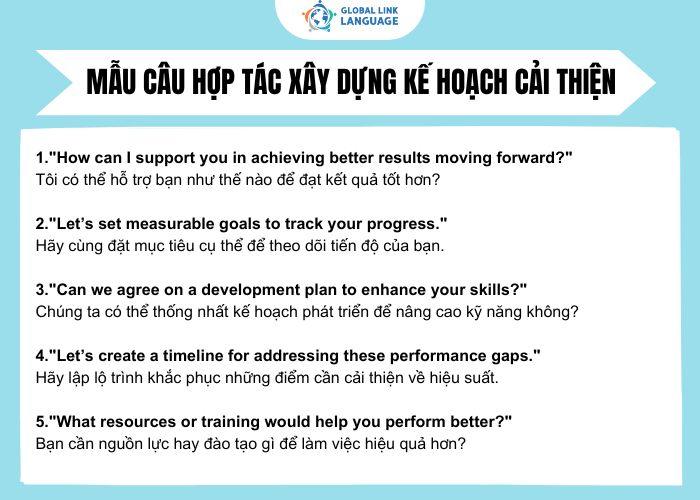 Tiếng Anh cho người đi làm về hợp tác xây dựng kế hoạch cải thiện