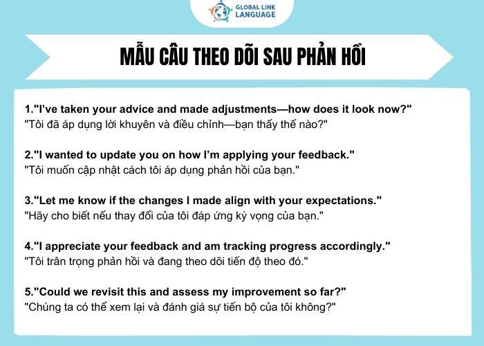 Tiếng Anh cho người đi làm mẫu câu theo dõi phản hồi