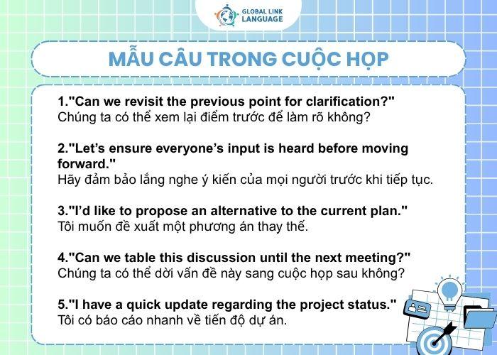 Tiếng Anh cho người đi làm trong cuộc họp
