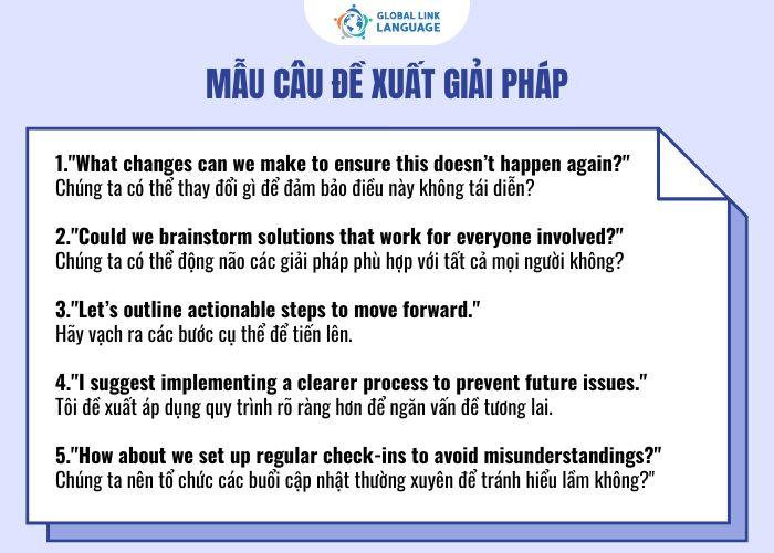 Tiếng Anh giao tiếp cho người đi làm đề xuất giải pháp