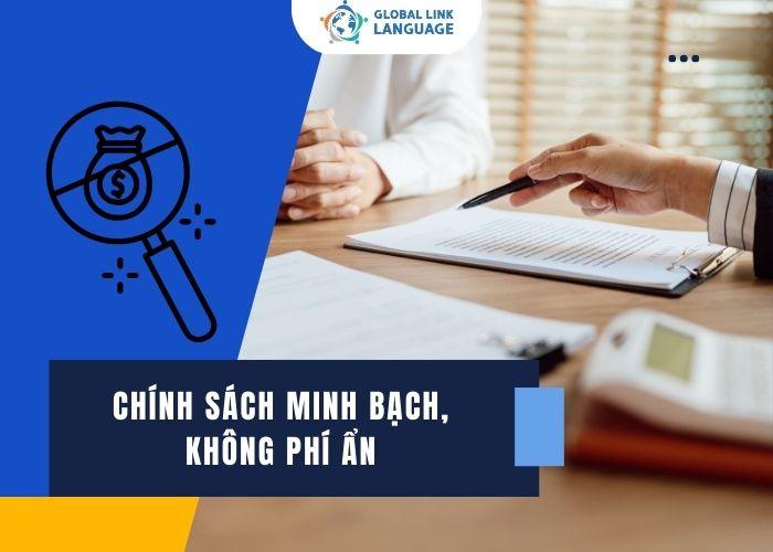 Trung tâm tiếng Anh cho người đi làm Chính sách minh bạch, không phí ẩn