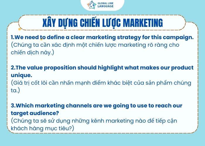Tiếng Anh chuyên ngành Marketing: Mẫu câu xây dựng chiến lược