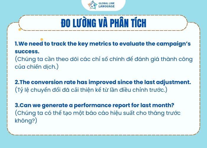 Tiếng Anh chuyên ngành Marketing: Mẫu câu đo lường & phân tích