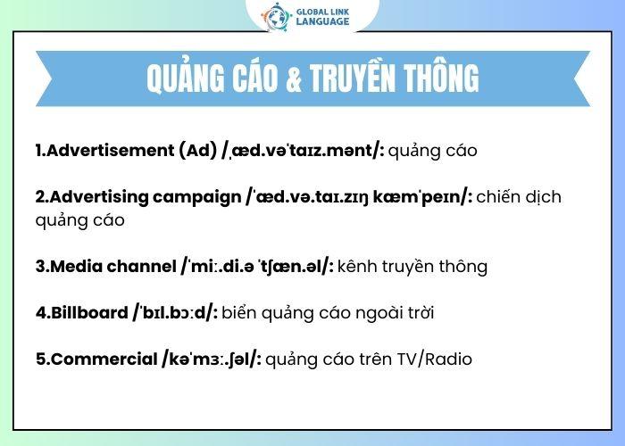 Tiếng Anh chuyên ngành Marketing: Từ vựng quảng cáo & truyền thông