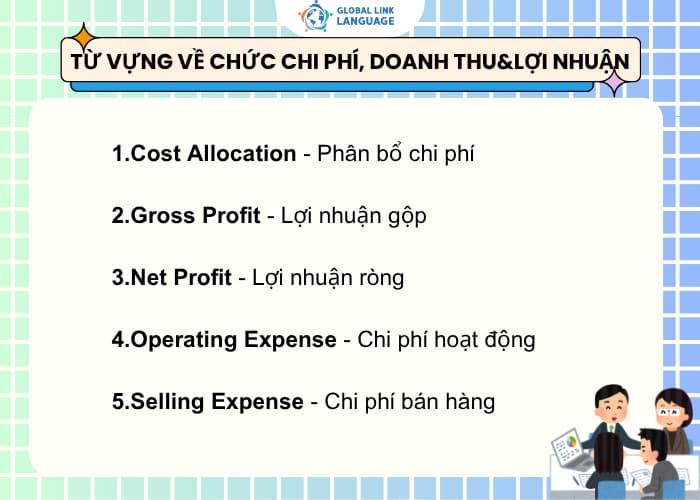 Từ vựng tiếng Anh kế toán về chi phí, doanh thu và lợi nhuận