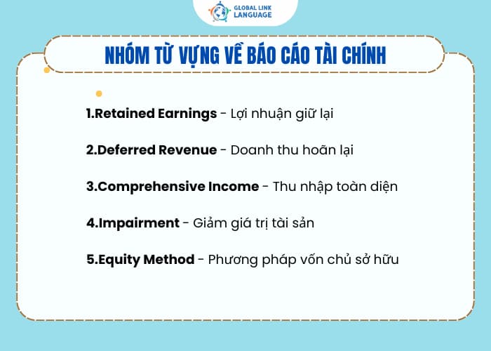 Nhóm từ vựng tiếng Anh Kế toán về báo cáo tài chính