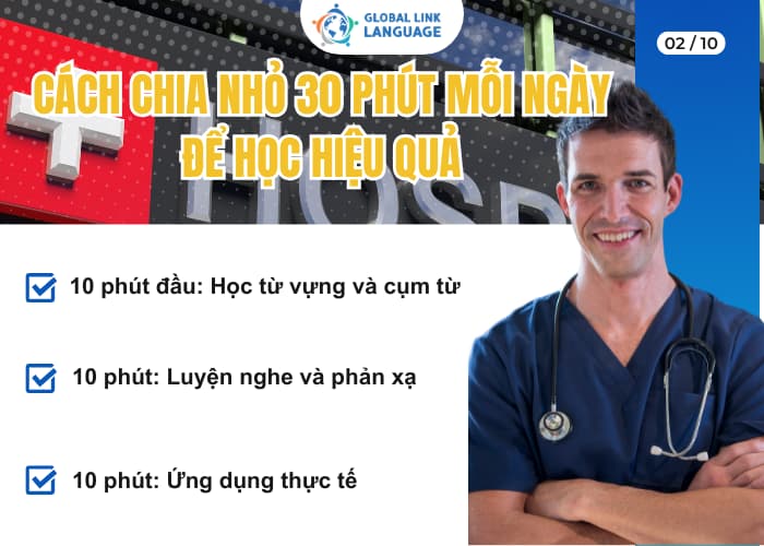 Chia nhỏ thời gian giúp học tiếng Anh ngành Y hiệu quả hơn