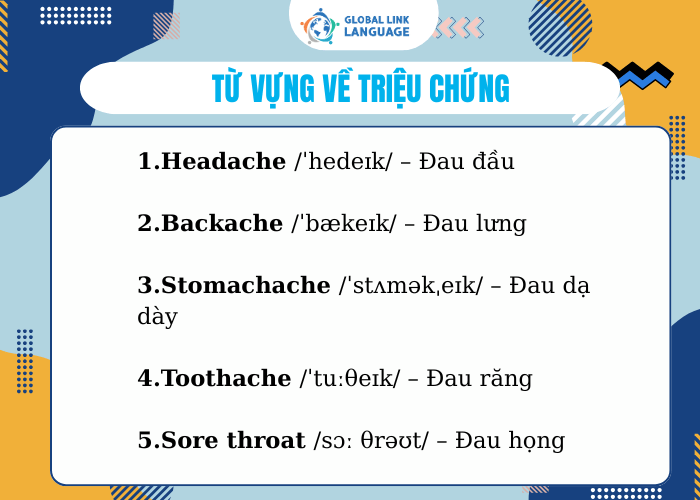 Từ vựng tiếng Anh chuyên ngành Y về triệu chứng