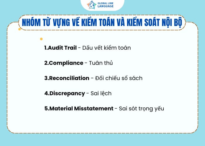Nhóm từ vựng tiếng Anh Kế toán về kiểm toán và kiểm soát nội bộ