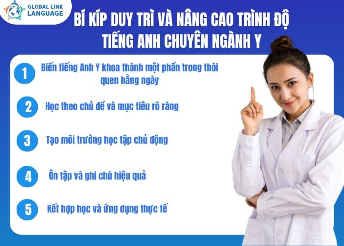 Khi đã học xong điều quan trọng là chúng ta phải giữ được sự duy trì và luôn trau dồi thêm vốn tiếng Anh chuyên ngành Y