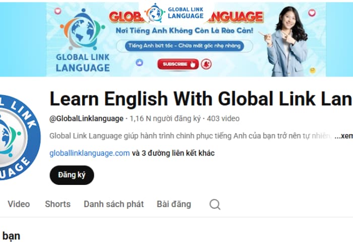 Kênh YouTube học tiếng Anh ngành Y Global Link Language