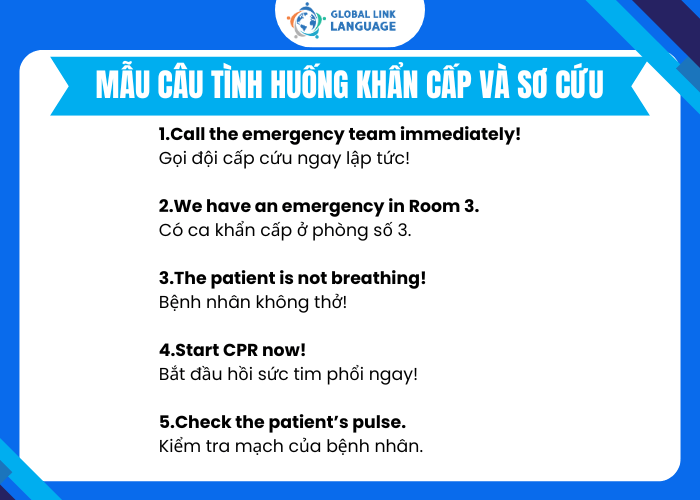 Tiếng Anh Y khoa mẫu câu về tình huống khẩn cấp và sơ cứu