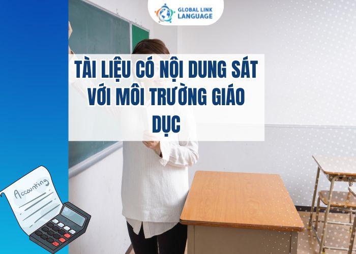 Tài liệu có nội dung sát với môi trường giáo dục