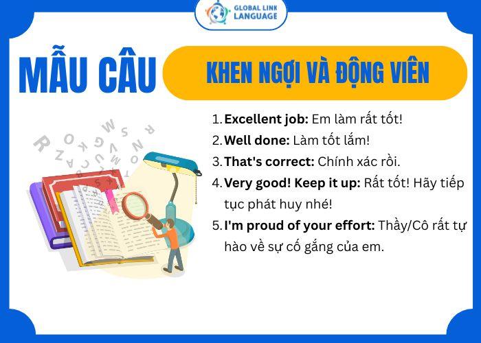 Mẫu câu khen ngợi và động viên học sinh